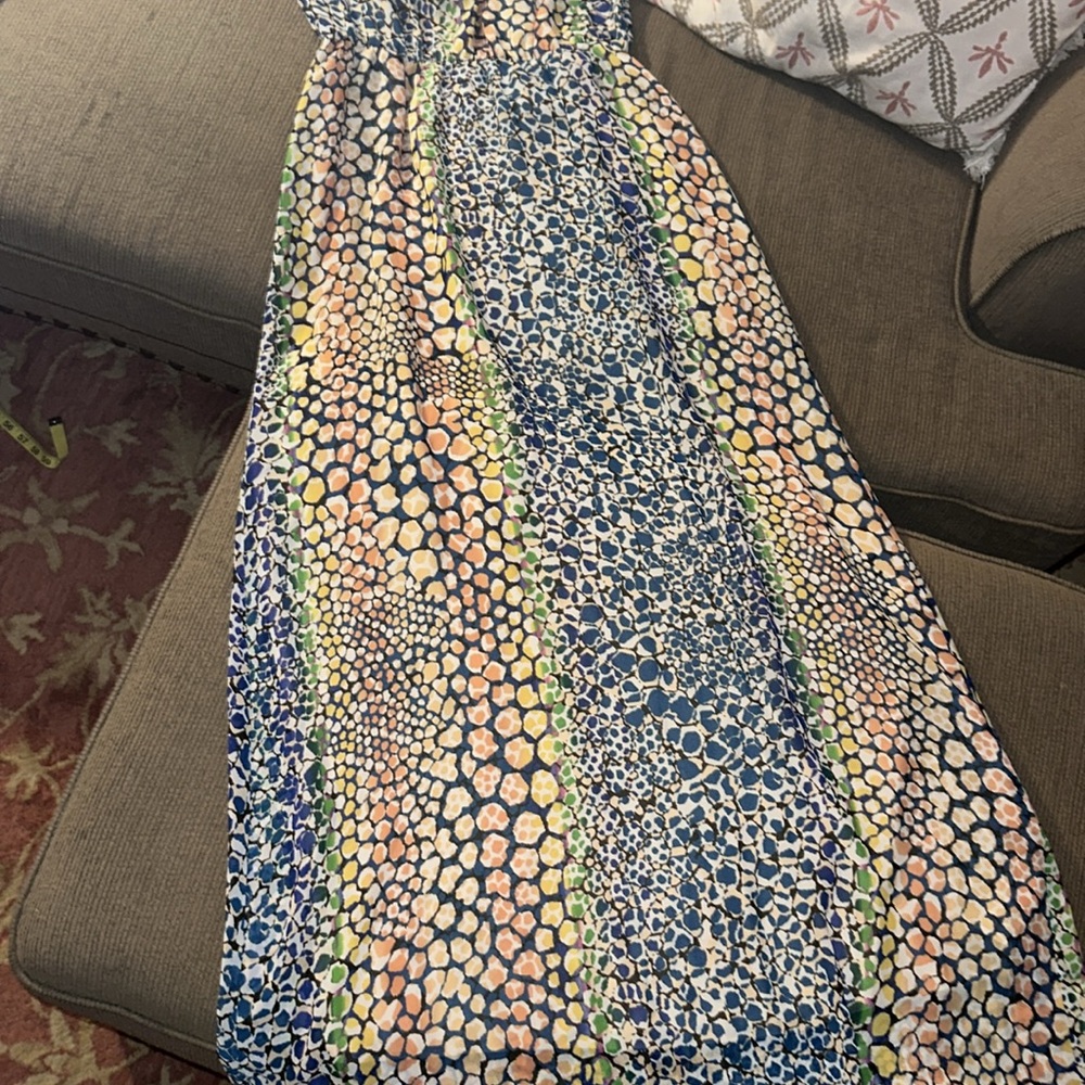 HD in Paris by Anthropologie Myacamas beaded halter maxi dress Blue & gold multi - Picture 10 of 10
